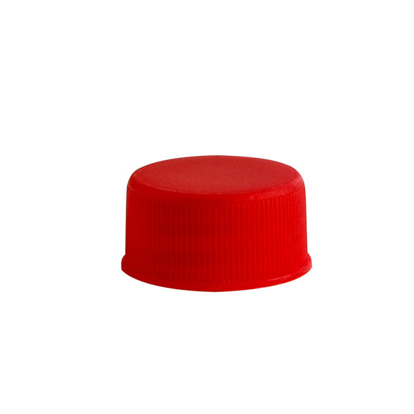 18-400 Red PP Plastic Ribbed Screw Top Caps (Foam Liner) - 334573