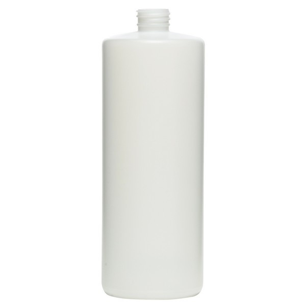 32 oz Natural HDPE Plastic Cylinder Bottles (Cap Not Included) - 3560B25-BNAT