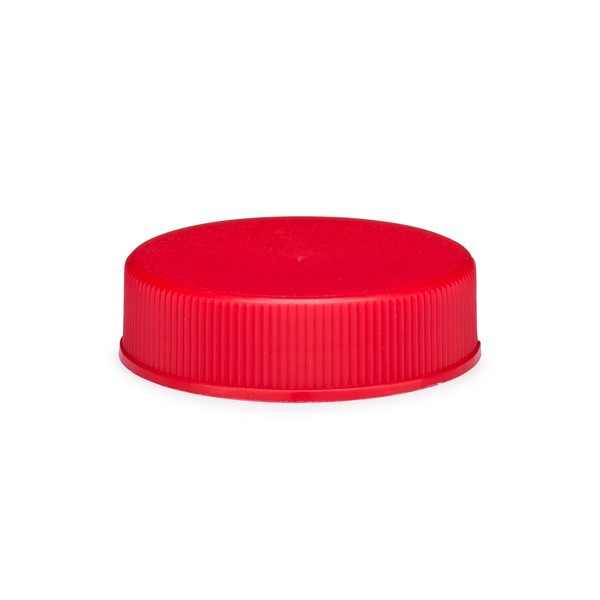 38-400 Red PP Plastic Ribbed Screw Top Caps (Foam Liner) - X38-400RED