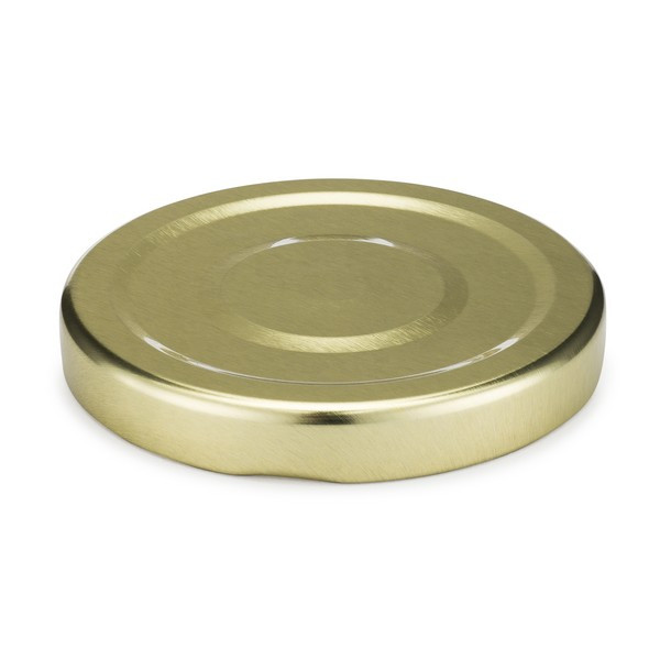 63 mm Gold Metal Lug Caps w/ Safety Button (Plastisol Liner) - X63-SBL