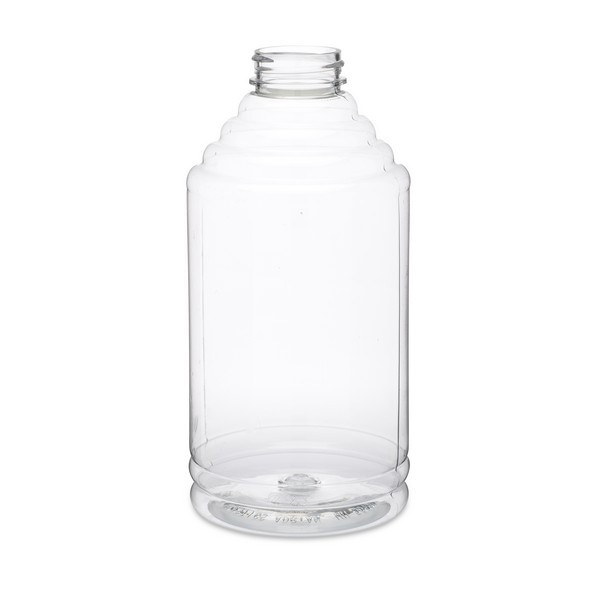 32 oz Clear PET Plastic Stepped Bottles (Cap Not Included) - 36232-B