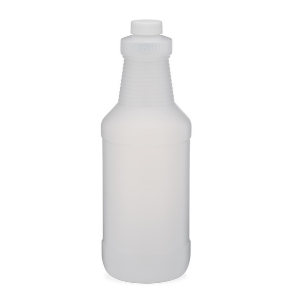 32 oz Natural HDPE Plastic Spray Bottles (White Screw Top Cap) - 3210B12