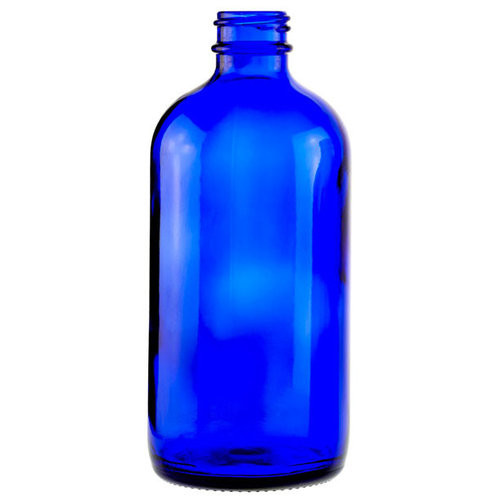 8 oz Cobalt Blue Glass Boston Round Bottles (Cap Not Included) - YCB828-24