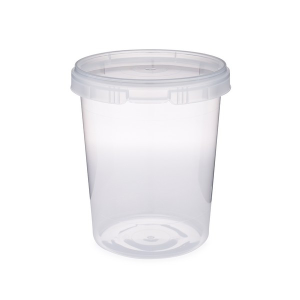 32 oz Clear PP Plastic Round Snap-Lock Containers (Tamper-Evident Lid) - 2332T17