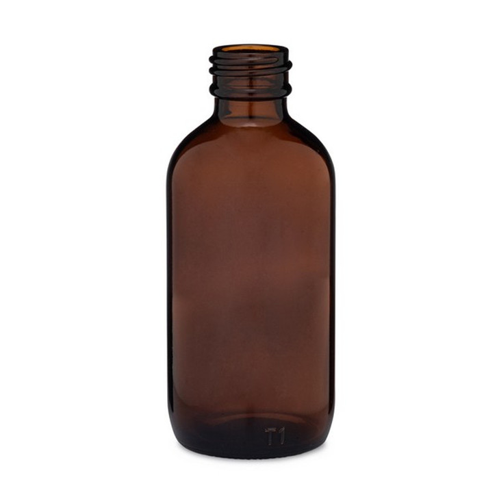 4 oz Amber Glass Boston Round Bottles - 219412-K