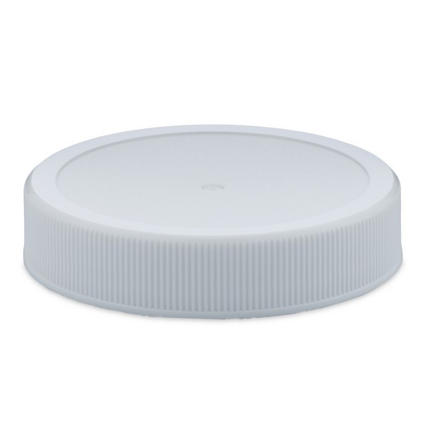 53-400 White PP Plastic Ribbed Screw Top Caps (Pressure Sensitive &amp; Foam Liners) - X53-400FS