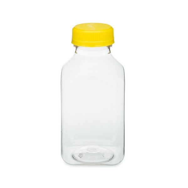 10 oz Clear PET Plastic Square Contoured Bottles - 3494B03