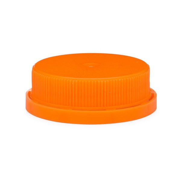 38-400 Orange HDPE Plastic Tamper-Evident Ratchet Caps - 3800C01ORG