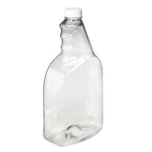 32 oz Clear PET Plastic Ribbed Spray Bottles (White Cap) - 34934