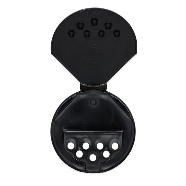 63-485 Black PP Flip &amp; Sift Spice Caps (Foil Liner) - 2222C07BLK
