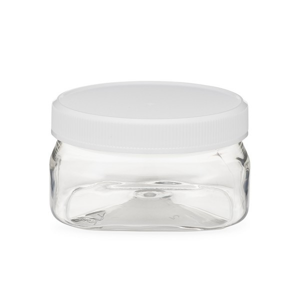 4 oz Clear PET Plastic Square Designer Jars - 2846B01CLR