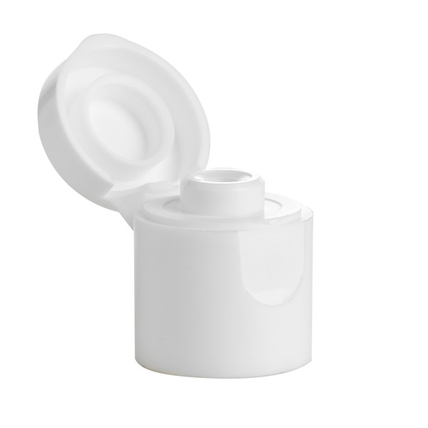 15-415 White PP Plastic Smooth Flip Top Caps - 6033C01