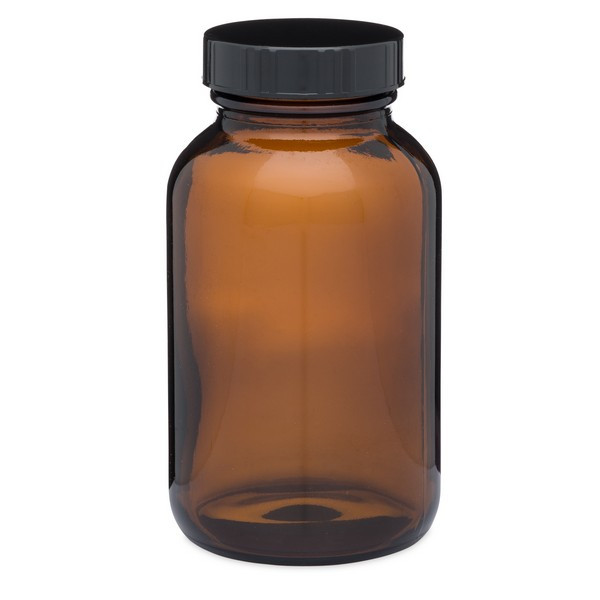 8.5 oz Amber Glass Wide Mouth Packer Bottles - 4232B08