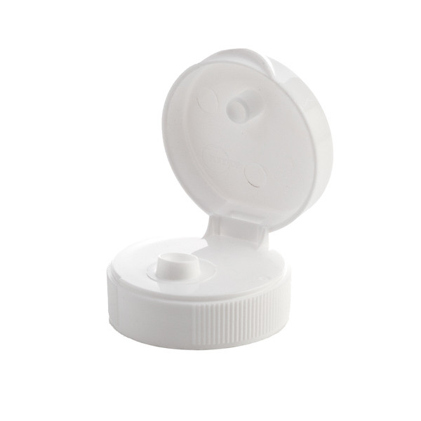 38-400 White Ribbed PP Low Snap Cap with Foam Liner - 6030W-210