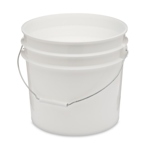3.5 gal White HDPE Plastic 80ml Buckets (EZ Lid) - 1141T43