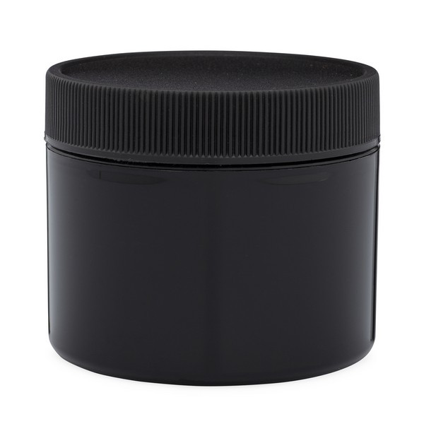 2 oz Black PP/PP Plastic Double Wall Straight Base Jars (Black Cap) - 2511B53