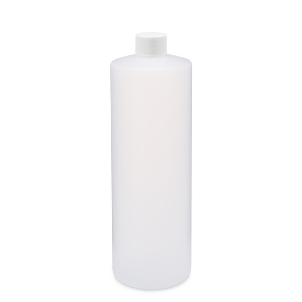 32 oz Natural HDPE Plastic Cylinder Bottles - 3560B25NAT