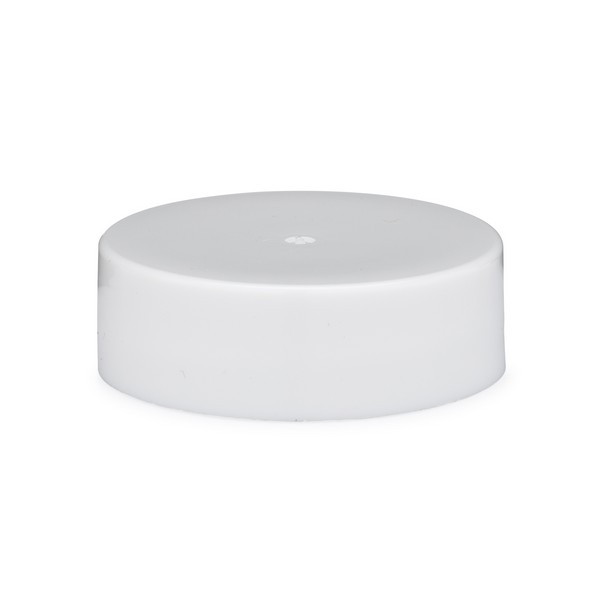 33-400 White PP Plastic Smooth Flat Screw Top Caps - 3300C01WHT