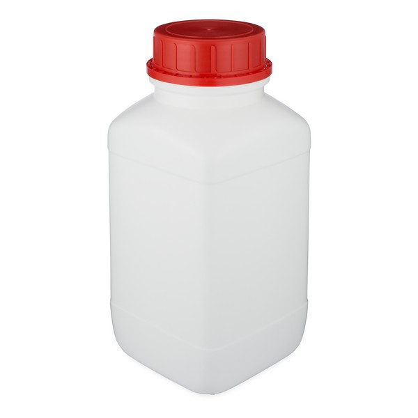 84 oz White HDPE Plastic Kautex Wide Mouth Leakproof UN-Rated Bottles (Red Tamper-Evident Cap) - 3222B13