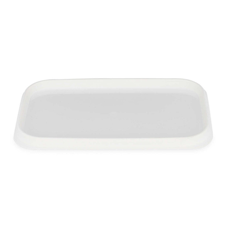 White PP Plastic Oblong Tamper-Evident Snap-Lock Lids - 2332C61