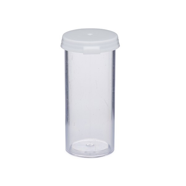 5 Dram (20 ml) Clear Polystyrene Plastic Vials (White Cap) - AS105