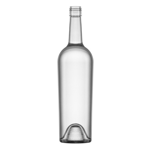 Mia 750 ml Glass Claret Tapered Wine Bottles, ROPE Finish, Flint - 303069-K
