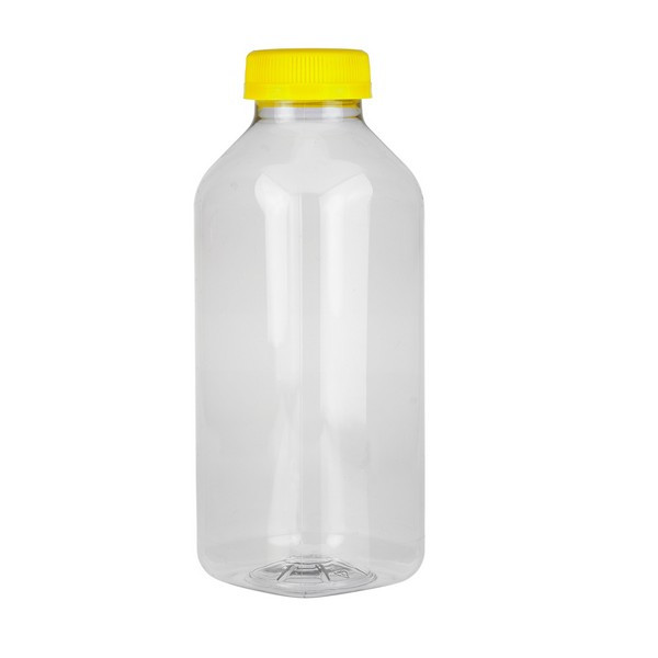 12 oz Clear PET Plastic Square Contoured Bottles - 3494B05