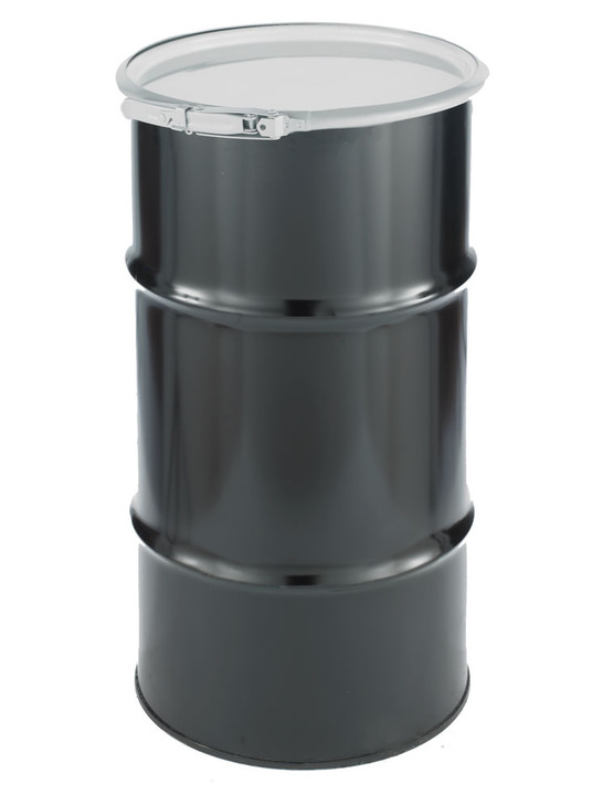 16 gal Black Steel Epoxy Lined UN Rated Open Head Drums (Lever Lock Ring Lid) - 1717L