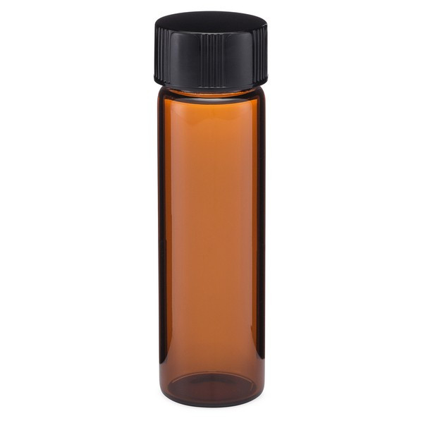 4 Dram (14.8 ml) Amber Glass Screw Top Vials (Black Cap) - 4447B15ABR