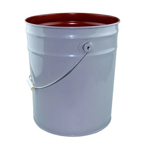 5 gal Gray Steel Epoxy Lined Buckets (Lever Lock Ring Lid) - 1272-4472