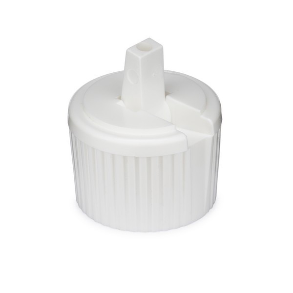 24-410 White PE Plastic Land Seal Pivot Spout Caps - LT150