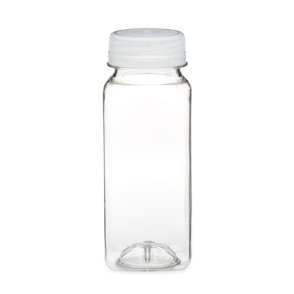 2 oz Clear PET Square Arched Bottle (Natural Cap) - 3761B15