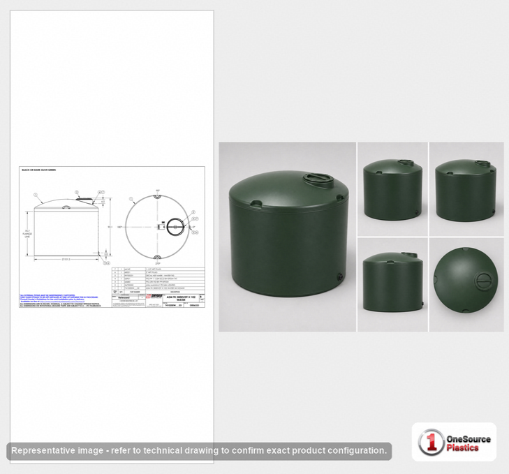 3000 Gallon Plastic Vertical Water Storage Tank in Green