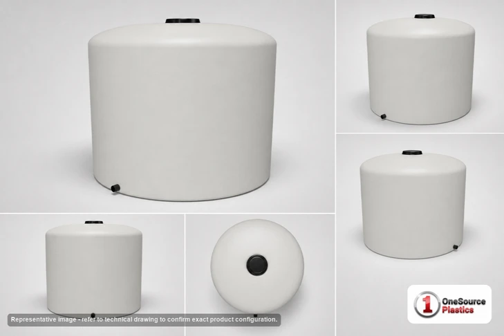 Dimensional spec drawing for Snyder Industries 3000 Gallon Vertical Storage Tank (102" L x 102" W x 96" H)