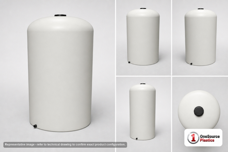 Dimensional spec drawing for Snyder Industries 5000 Gallon Vertical Storage Tank (102" L x 102" W x 154" H)