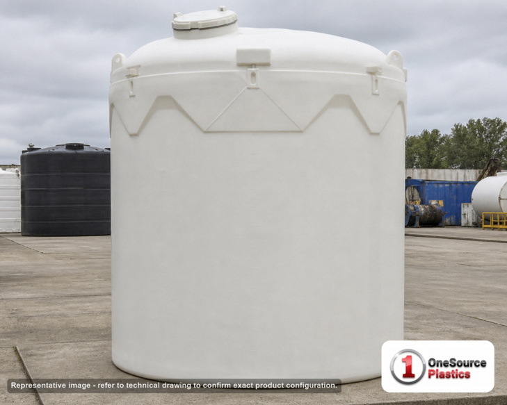 5500 Gallon HDLPE Double Wall Tank 1.9SG Sodium Hypo Opaque. High Density Linear Polyethylene; White; 172" H x 120" W x 120"