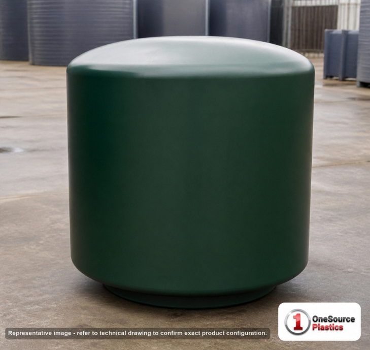 200 Gallon Plastic Vertical Water Storage Tank in Green. Polyethylene; Green; 42" H x 40" W x 40" L.
