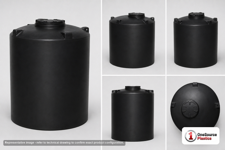 5300 Gallon Black Vertical Storage Tank