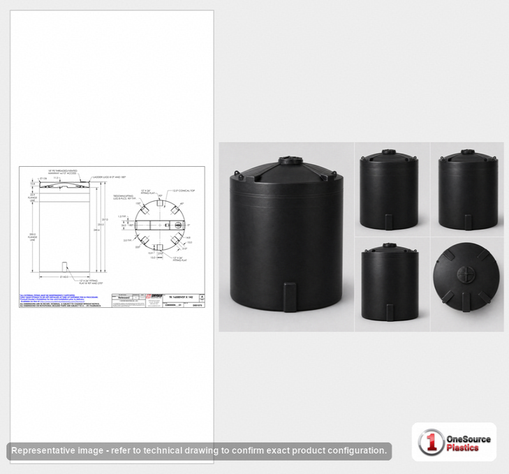16500 Gallon ASTM Black Heavy Duty Vertical Storage Tank