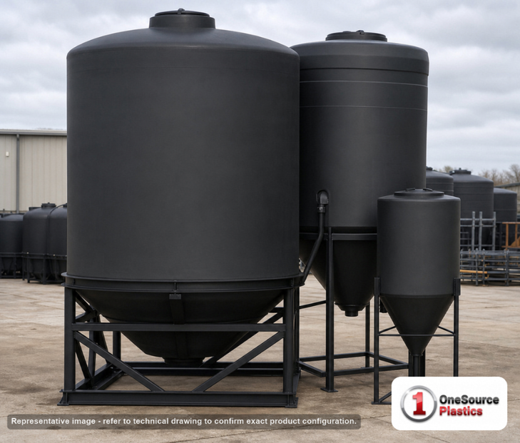 7400 Gallon Heavy Duty Cone Bottom Tank. Manufacturer part number SII-5320100N51.