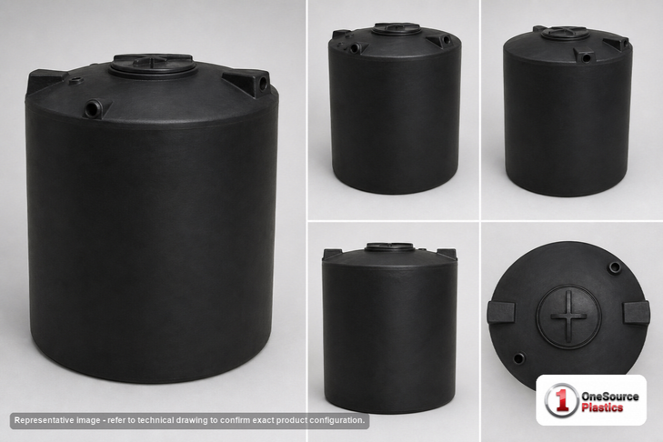 750 Gallon Black Heavy Duty Vertical Storage Tank