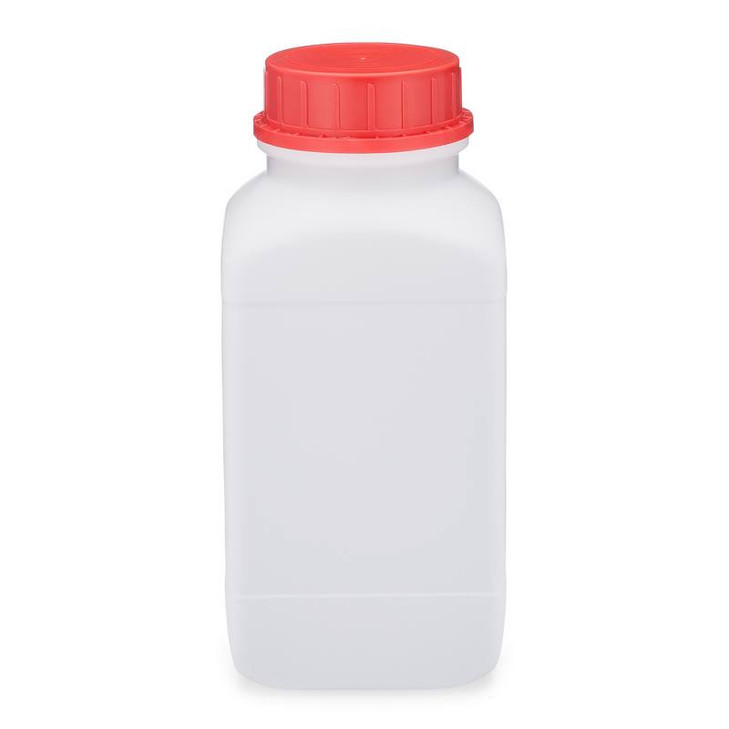84 oz Natural HDPE Plastic Kautex Wide Mouth Leakproof UN-Rated Bottles (Red Tamper-Evident Cap) - 3211B16