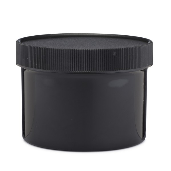 8 oz Black PP Plastic Straight Sided Jars (Short) - 2811B15BLK