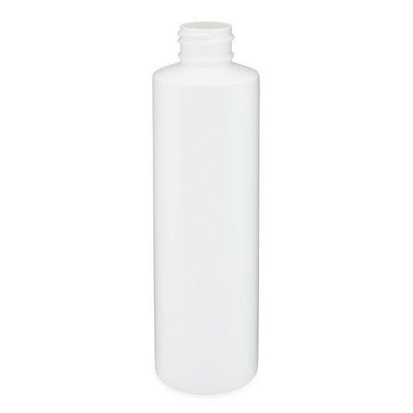 6 oz White HDPE Plastic Cylinder Bottles (Cap Not Included) - 3560B11-BWHT