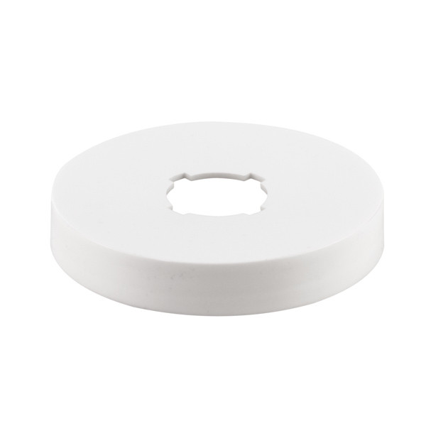 70-400 White PP Smooth Cap With Center Punch - DC70SMTPUNCHW