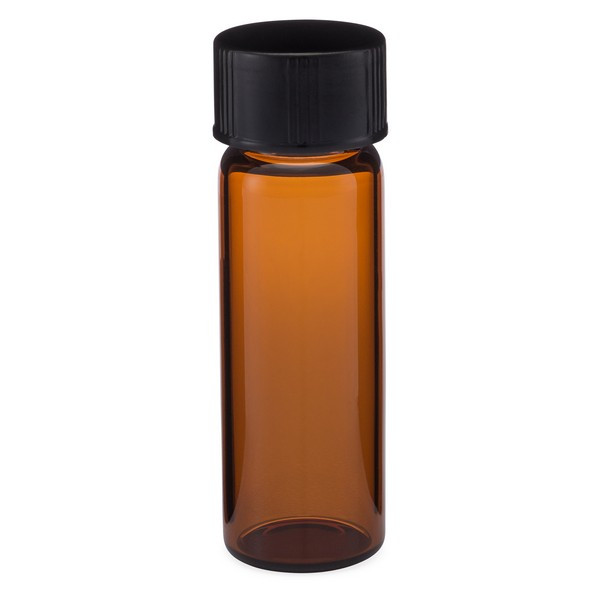 0.125 oz Amber Glass Vials (Black Phenolic Cap) - A18