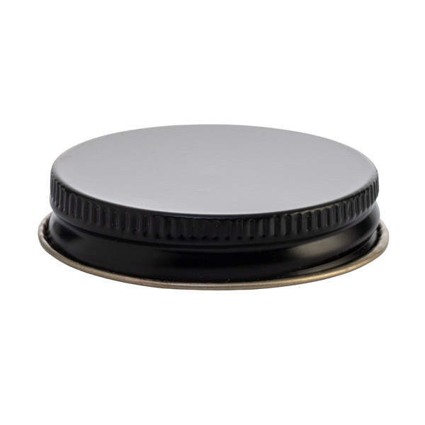 48-400 Black Metal Threaded Caps (Pulp &amp; HDPE Liner) - 348475