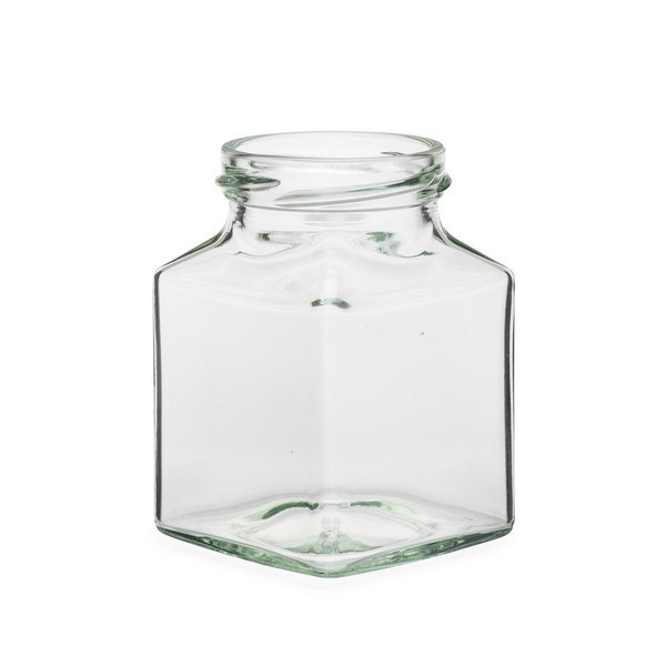 6 oz Clear Glass Square Jars (Cap Not Included) - 8019B13BULK