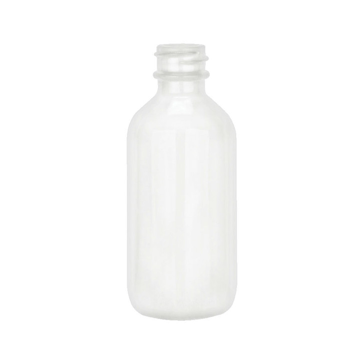 2 oz White Glass Boston Round Bottle - Bulk Pallet - 4701B03BULK