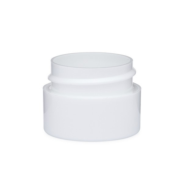 0.25 oz White PP/PP Plastic Double Wall Straight Base Jars (Cap Not Included) - 2400B01-B